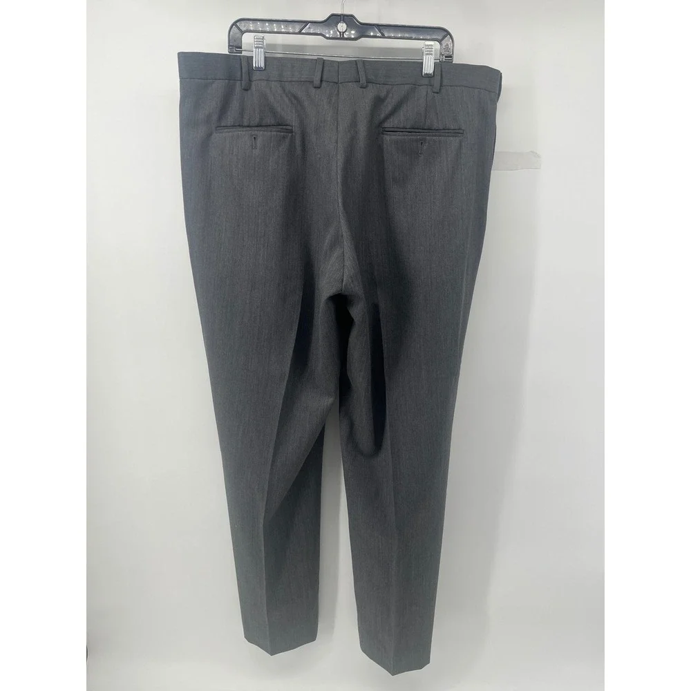 Brooks Brothers 346 Madison Fit Mens 41x31 Gray 100% Wool Pleated Dress Pants